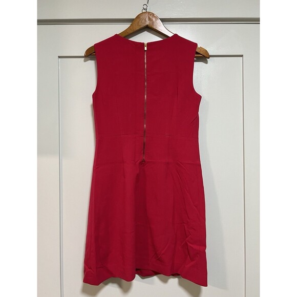 DVF Diane von Furstenburg  Capreena Mini Dress Size 6 Berry Red Sleeveless Shift - Picture 4 of 10